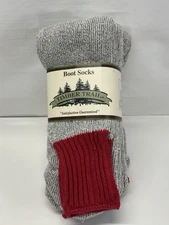 Timber Trail Boot Socks Pack Of 3 Pairs Gray/Red Sock Size 10-13 Acrylic Nylon