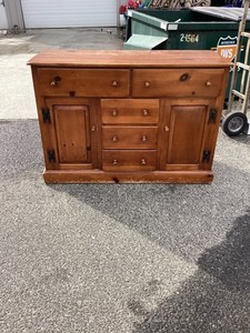 wood colonial style chest of drawers sideboard rustic vintage cabinet