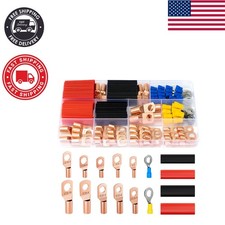 High-Quality 130pcs Copper Ring Terminal Set with Insulated Heat Shrink Tubing