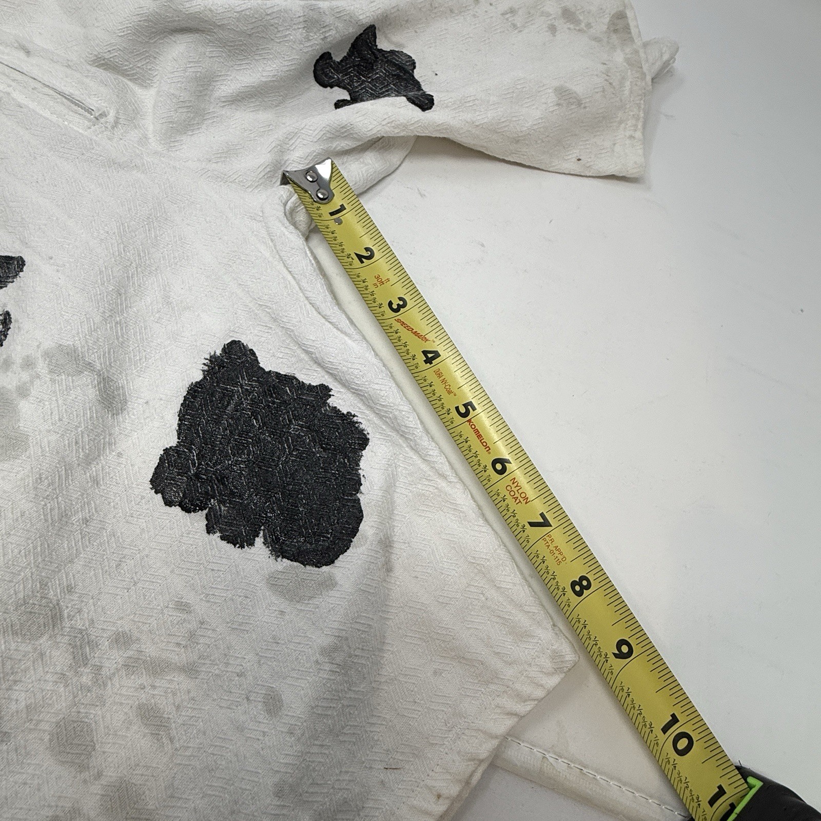 Cow Costume Toddler 2T White Black Full Body 2-Piece Homemade Pretend Play FLAW