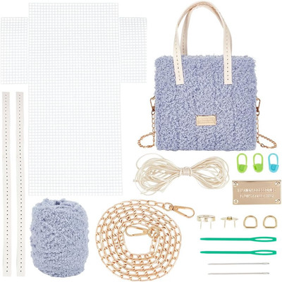 WADORN DIY Knitting Crochet Bag Making Kit, Handmade Woven Tote Bag Making Mater
