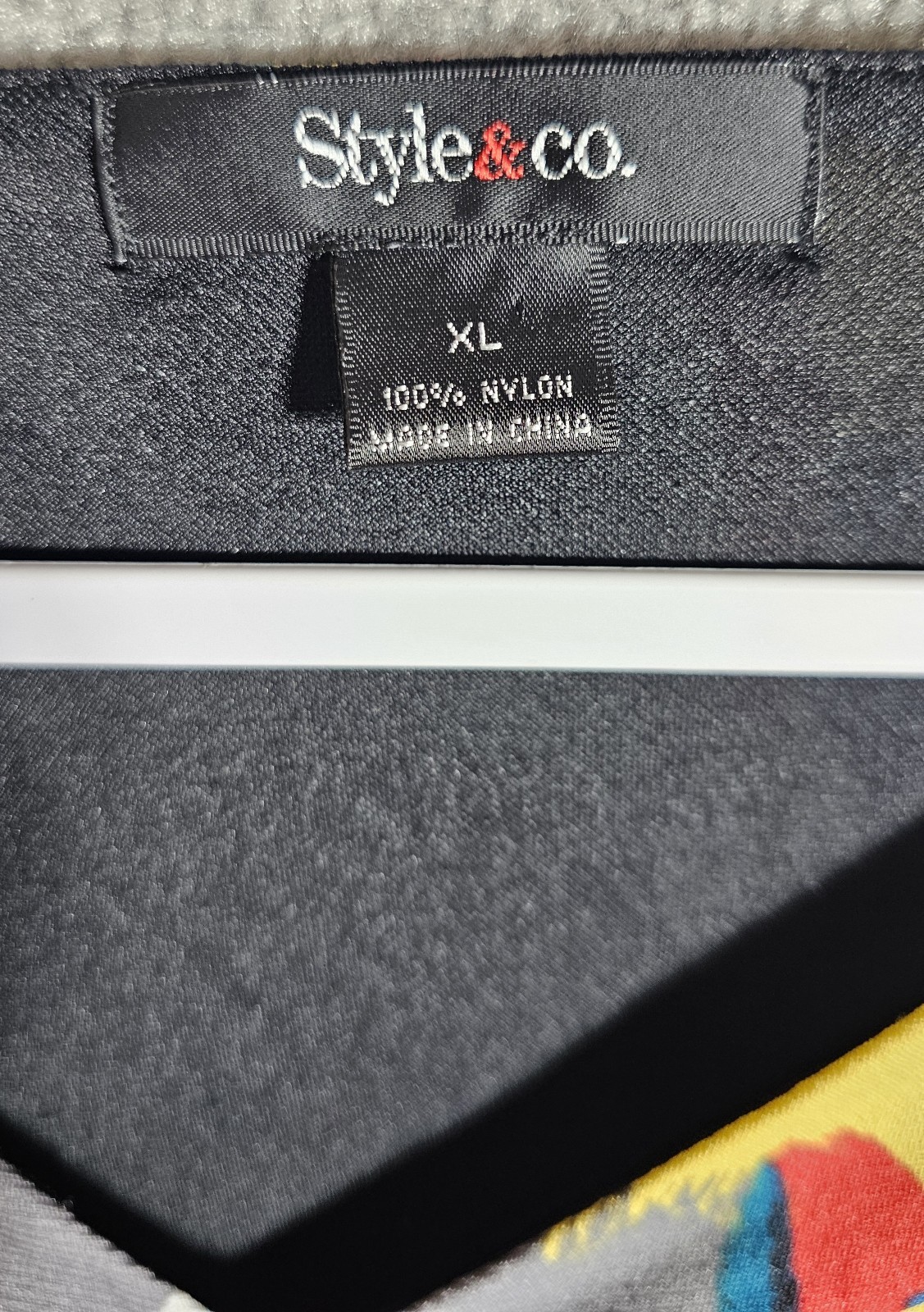 Style & Co Women Abstract Artsy Babydoll Top Womens Size XL Multicolor Ruched