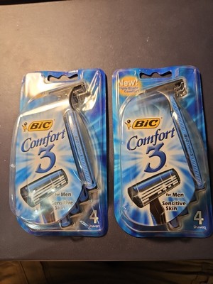 BIC Comfort 3 Blade Disposable Razors For Men with Sensitive Skin 8 Ct. NEW