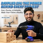DayPlus 21V Cordless Drill Set Handheld Power Screwdriver 26pc DIY Tool Kit 45Nm