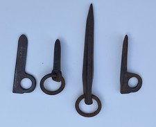 Lot of 4 vintage antique iron pitons for mountain climbing display
