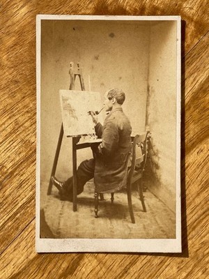 Foto Visitenkarte CDV Portrait Künstler Maler 1860 Geodeljee Leiden