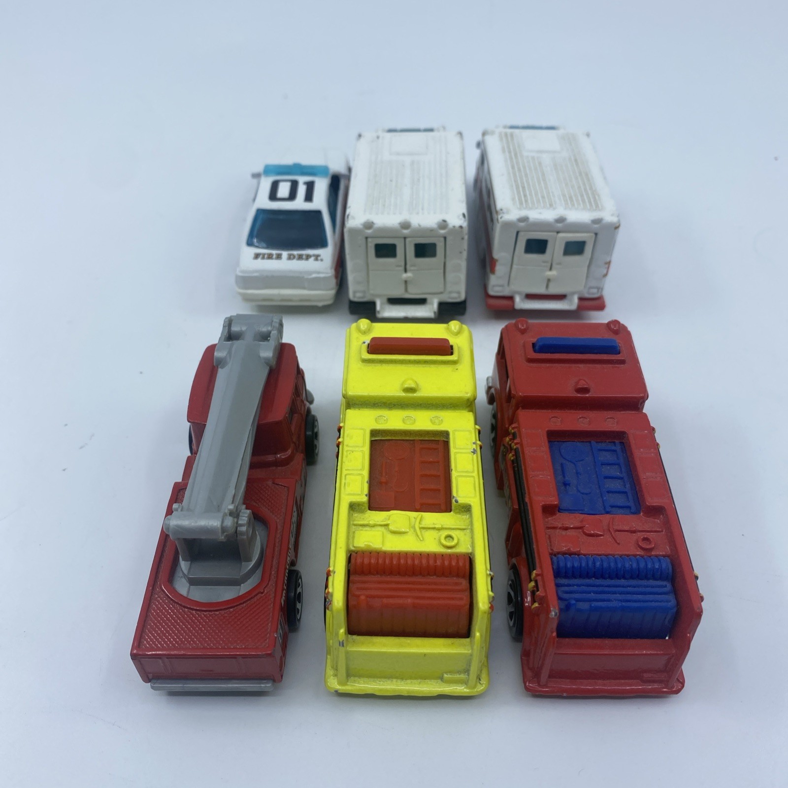 Vintage Hot Wheels Set of 6 Emergency Vehicles - See Description for Details