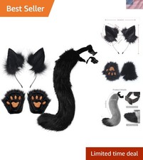 Complete Cat Fox Tail and Ear Set - Adorable Costume for Cosplay Parties