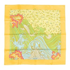 HERMES Carp Climbing Waterfall Scarf 90A CONTRECOURANT unisex