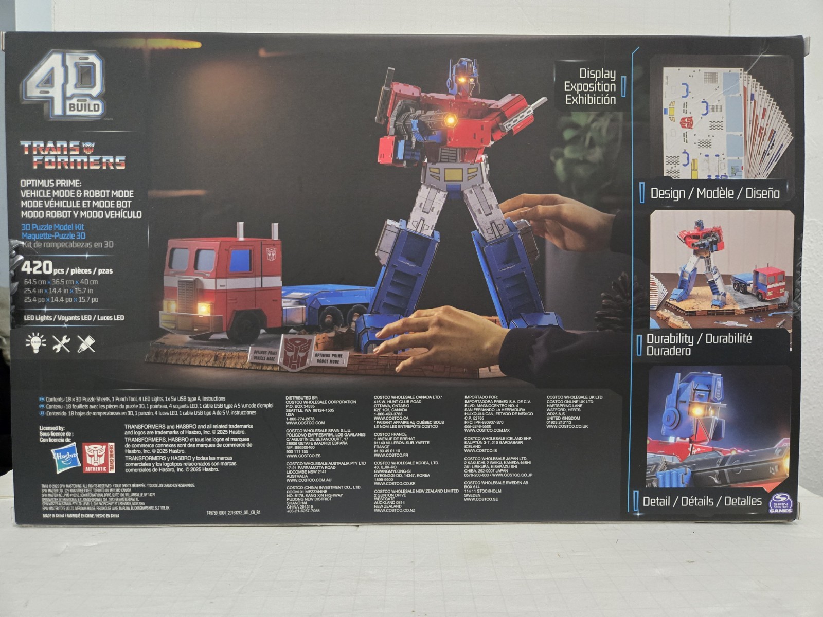 Transformers Innovation 4D Build Optimus Prime 3D Model Kit With LED Sealed