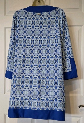 Cabana Life UPF 50+ Blue Paisley Tunic Cover-Up Dress Sz XL - Picture 6 of 9