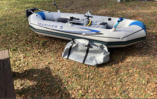 Intex Mariner 3 Inflatable Boat/Raft w/ Oars Pump Carry Bag