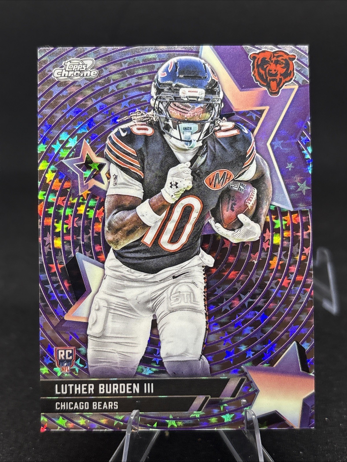 Luther Burden III #SF-56 Football Cards 2025 Topps Cosmic Chrome StarFractor trading card — raw and PSA graded price guide