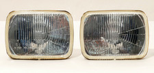 1 Pair Of Hella 7 Rectangular H4 Halogen Headlamps Highlow Beam With Bulbs