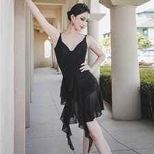 NEW Latin salsa tango rumba Cha cha Ballroom Dance Dress Top Skirt G954 Black