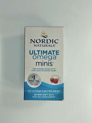 Nordic Naturals Ultimate Omega MINIS Strawberry Flavor 60 Ct Exp 11/2028