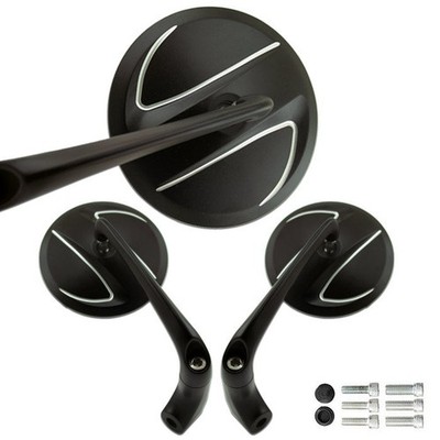 Lenkerspiegel Paar Progress-Line Ego, Schwarz, Aluminium, E-geprüft, M10 Gewinde