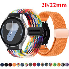 20mm 22mm Elastic Nylon Smart Watch Band Strap Magnetic Wristband Quick Release