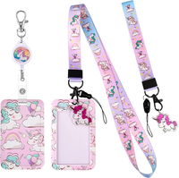 4 StüCk Einhorn SchlüSselband Mit AusweishüLlen, Lanyard Mit Id Kartenhalter Und