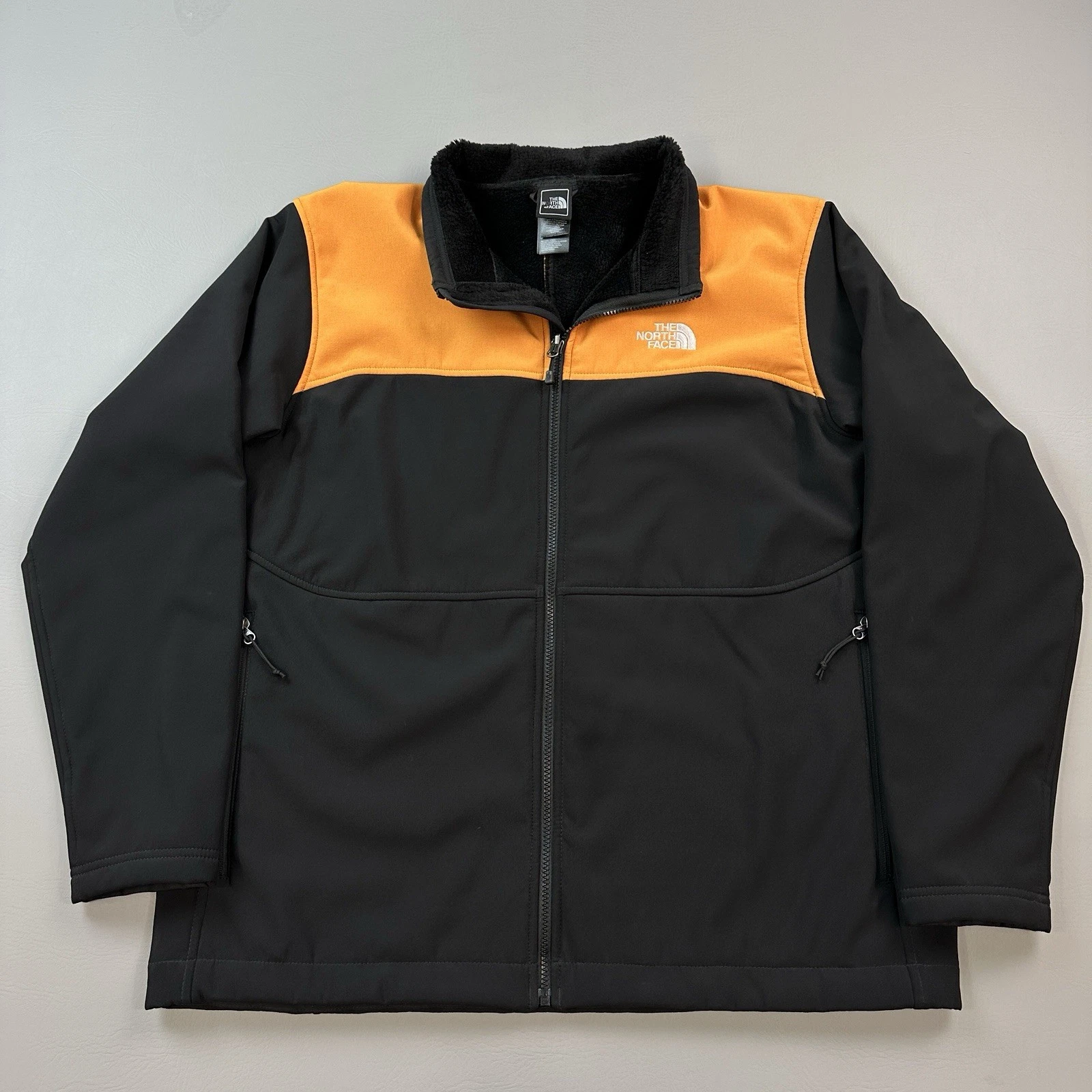 The North Face Jacket Mens XL Black Orange Apex Bionic Polartec Fleece Lined