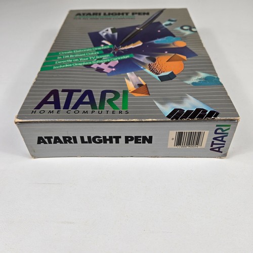 Atari Light Pen & Atarigraphics Game Cartridge Complete Original Box Tested VTG - Afbeelding 12 van 17