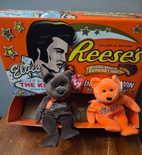 Elvis Presley Reeses peanut cup Display plus 2 beanie babies