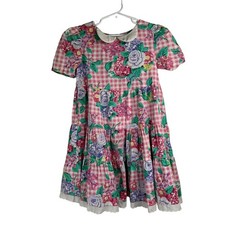 Vintage 90  s Bonnie Jean Floral Dress Girl  s Size 6X Cottagecore Simple Modest