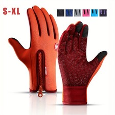 Windproof Waterproof Winter Gloves Touch Screen Lined Warm Men Women 7Color Pair