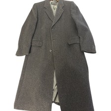 Pierre Cardin 100% Wool Charcoal Overcoat Made In The USA Union Made Mens 46