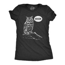 Camiseta Para Mujer Quién Búho Divertida Gramática Nerd Sarcástico Gráfico Novedad Camiseta