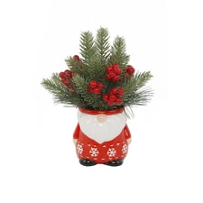 Flora Bunda Xmas Mix in Gnome Ceramic Pot 3.75X3.75X3.5