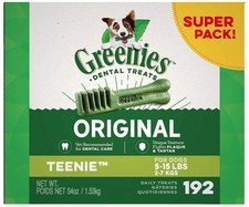 Greenies Original Dental Dog Chews Teenie 192 Treats Dogs 5 15 lbs