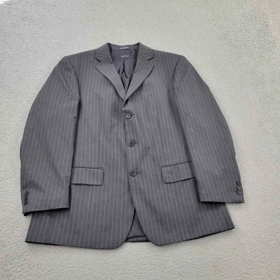 Traje Nautica 2 Piezas Para Hombres 43R Chaqueta de Lana Abrigo Deportivo + Pantalones de Vestir 35R Foto 2 de 4