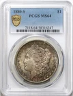 1880-S $1 Morgan Silver Dollar PCGS MS64 - Toned / Excellent Color / Luster