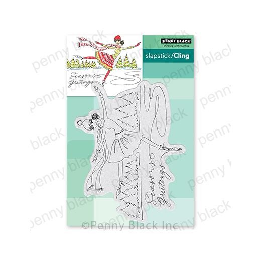 Penny Black Cling Rubber Stamps - Seasonal Skater 40-805
