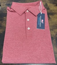 Vineyard Vines On The Go Sankaty Performance Polo Men Size M Lighthouse Red NWT