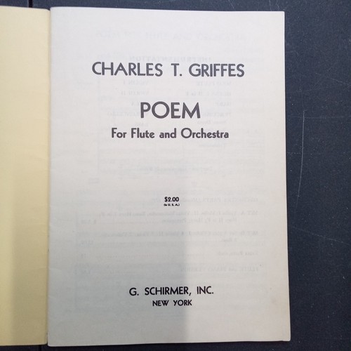 Poem for Flute and Piano Sheet Music Book x2 Charles T Griffes - Picture 3 of 7