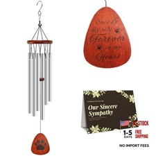 Pet Memorial Wind Chimes for Loss of Dog  Cat Passed Away Remembrance Silver