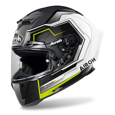 AIROH Helmet GP550 S Rush White/Yellow Gloss