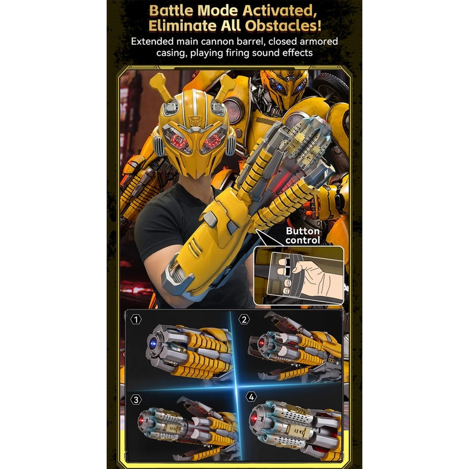 HIPLAY Killerbody Transformers Bumblebee Hand Cannon 1:1 Wearable CosPlay - Image 4 of 4