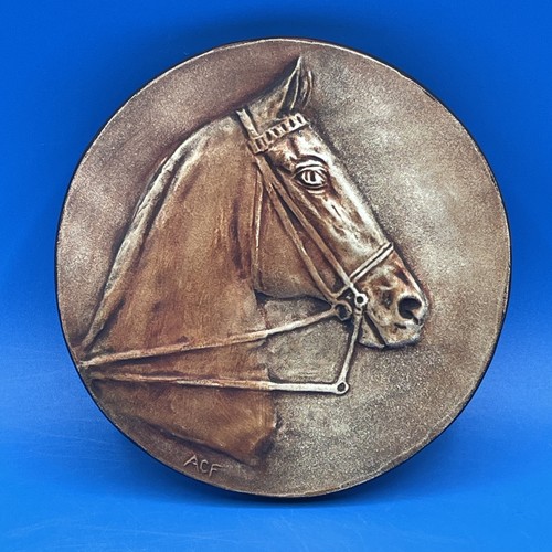 VINTAGE ALICE CRANSTON FENNER WALL PLAQUE OF AN AMERICAN SADDLEBRED HORSE