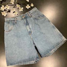 Vintage Bill Blass High Rise Pleated Mom Jean Shorts 90 s Denim 100 Cotton