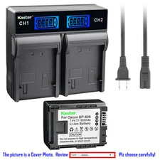 Kastar Battery LCD Rapid Charger for Canon BP-808 Canon VIXIA HF M406 Camcorder