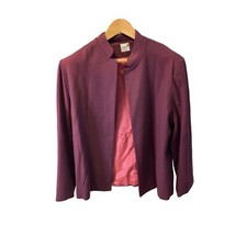 Vintage 80s Barry Ashley Maroon Open Long Sleeve Blazer Made in USA