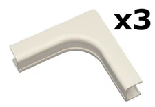 3 Pack - 1.75" Raceway Conduit Cable Management Wire Mold Inside Corner White