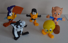 Bundle Lot of Five Small Looney Tunes Toys: Tweety Daffy Porky Pepe Roadrunner