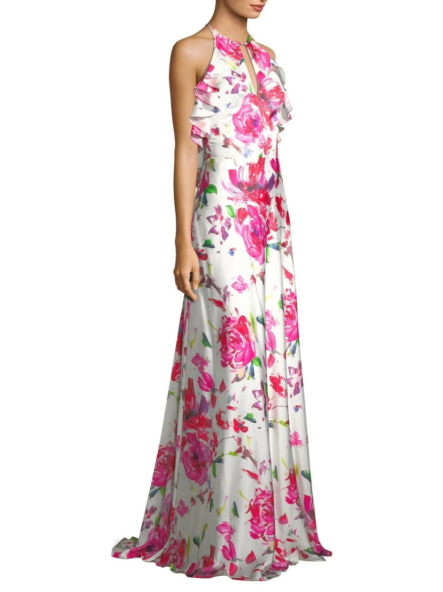 theia gowns & formal dresses Theia Women's Sorelia Floral-Beaded Gown - Whispering Sage