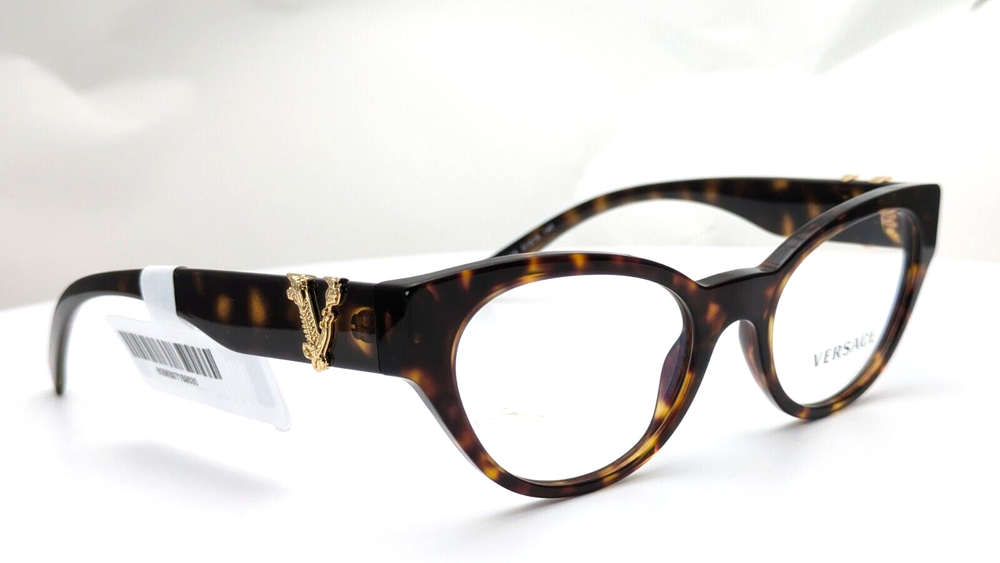Versace MOD. 3282 108 Dark Havana Cat Eye Womens Eyeglasses 51mm
