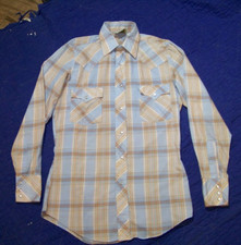 Men's Vintage Double S Westerns Shirt with Pearl Snaps - 14 - 1/2 - 33