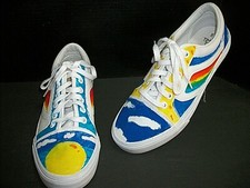 Women's Size 8 Hand Colored TIME and TRU Memory Foam Sneakers, Worn 1 Time EC
